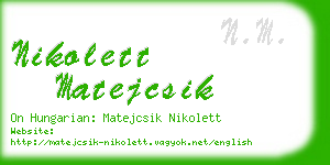 nikolett matejcsik business card